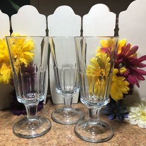 3 Vintage Thick/Heavy Fountain, Floates, Shakes or Sundaes Glasses